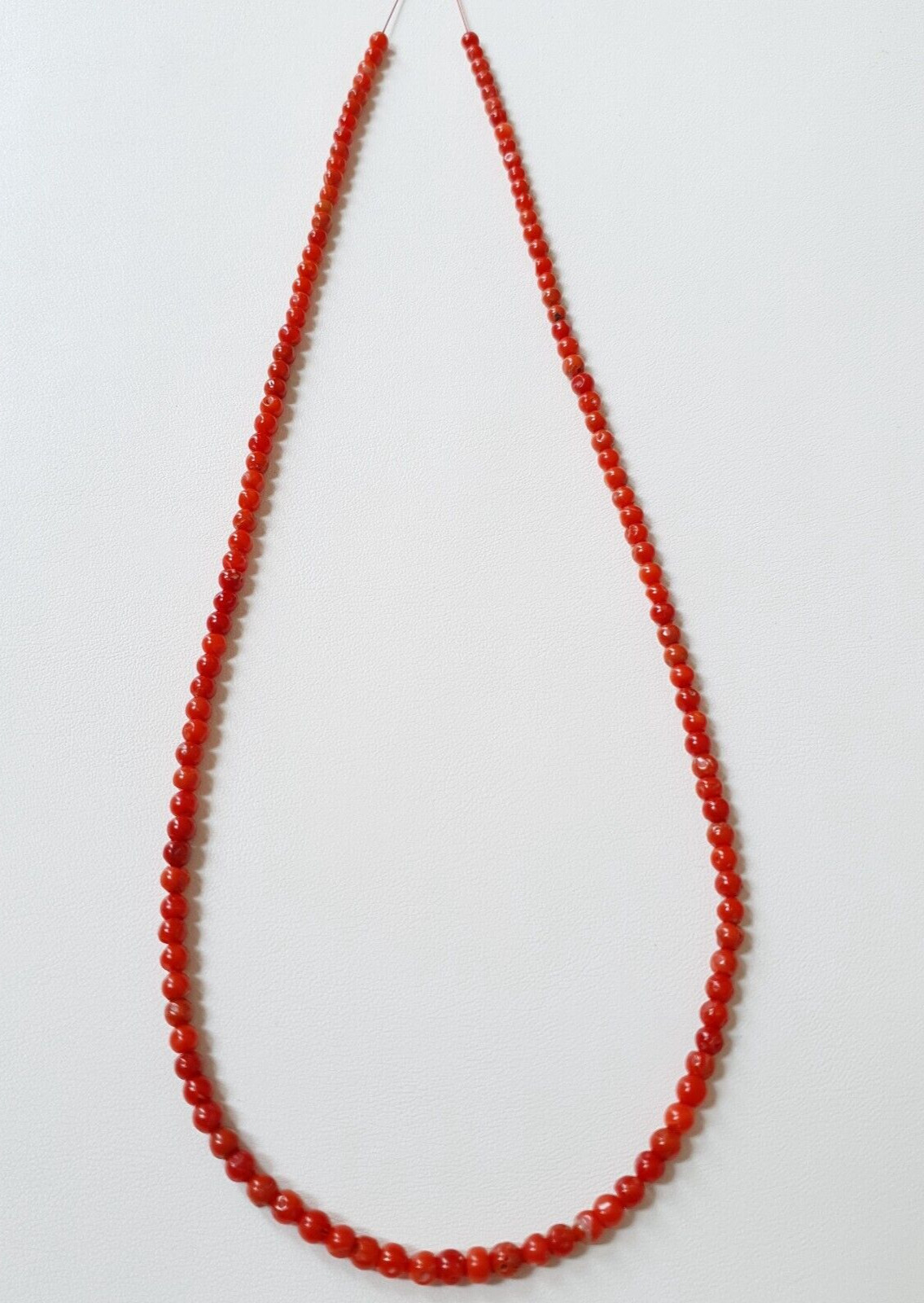 4’MM to 3’mm Italy Coral Smooth Round Beads Natural Loose Mediterranean Sea Bead