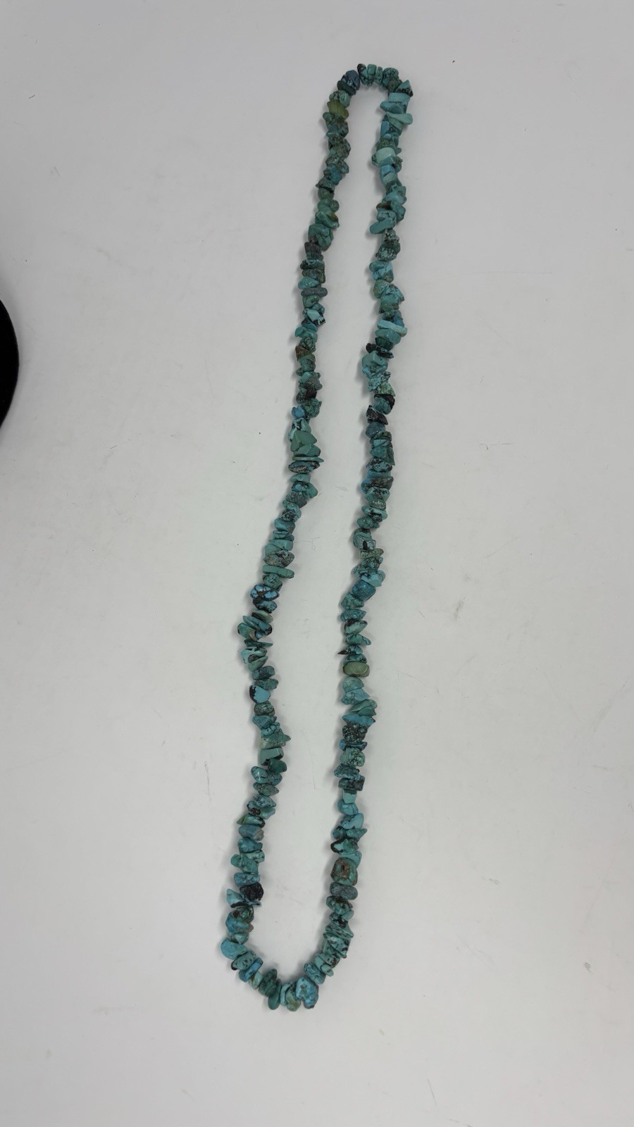 Vintage Raw Natural Turquoise Chip Nugget Necklace 17″ Long