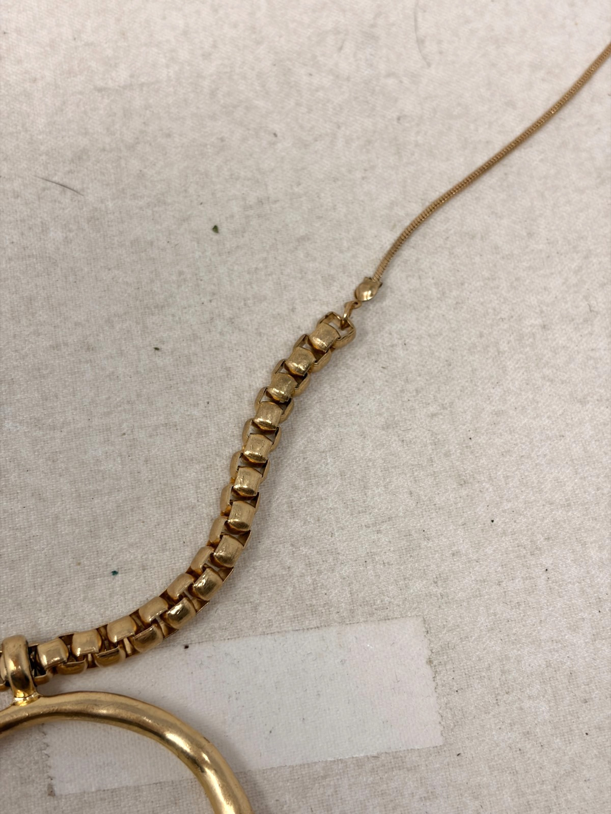 Gold Tone Open Circle Pendant Adjustable Bolo Slider Chain Statement Necklace