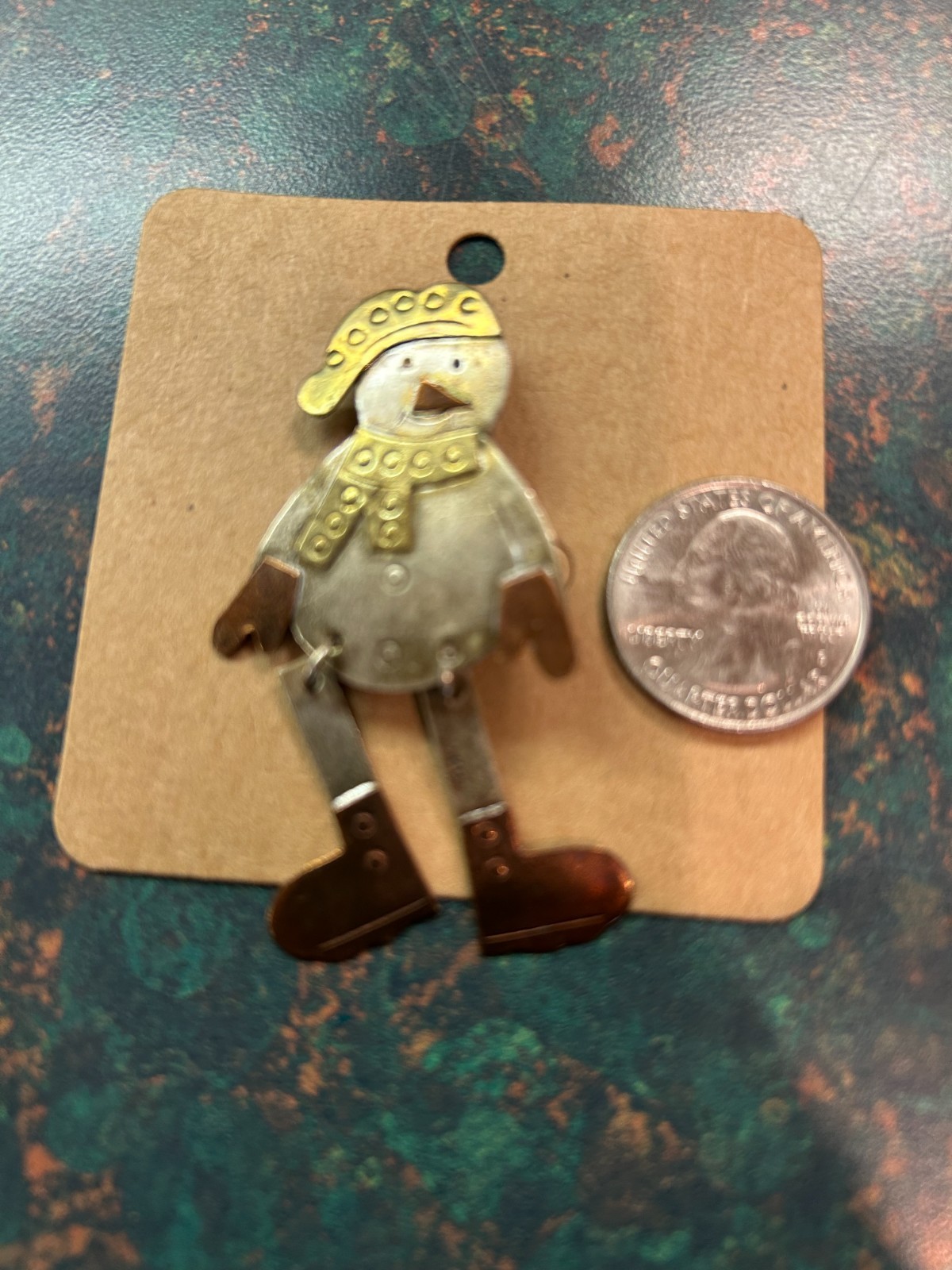 Snowman Pin! Hand made and no doubt one of a kind!