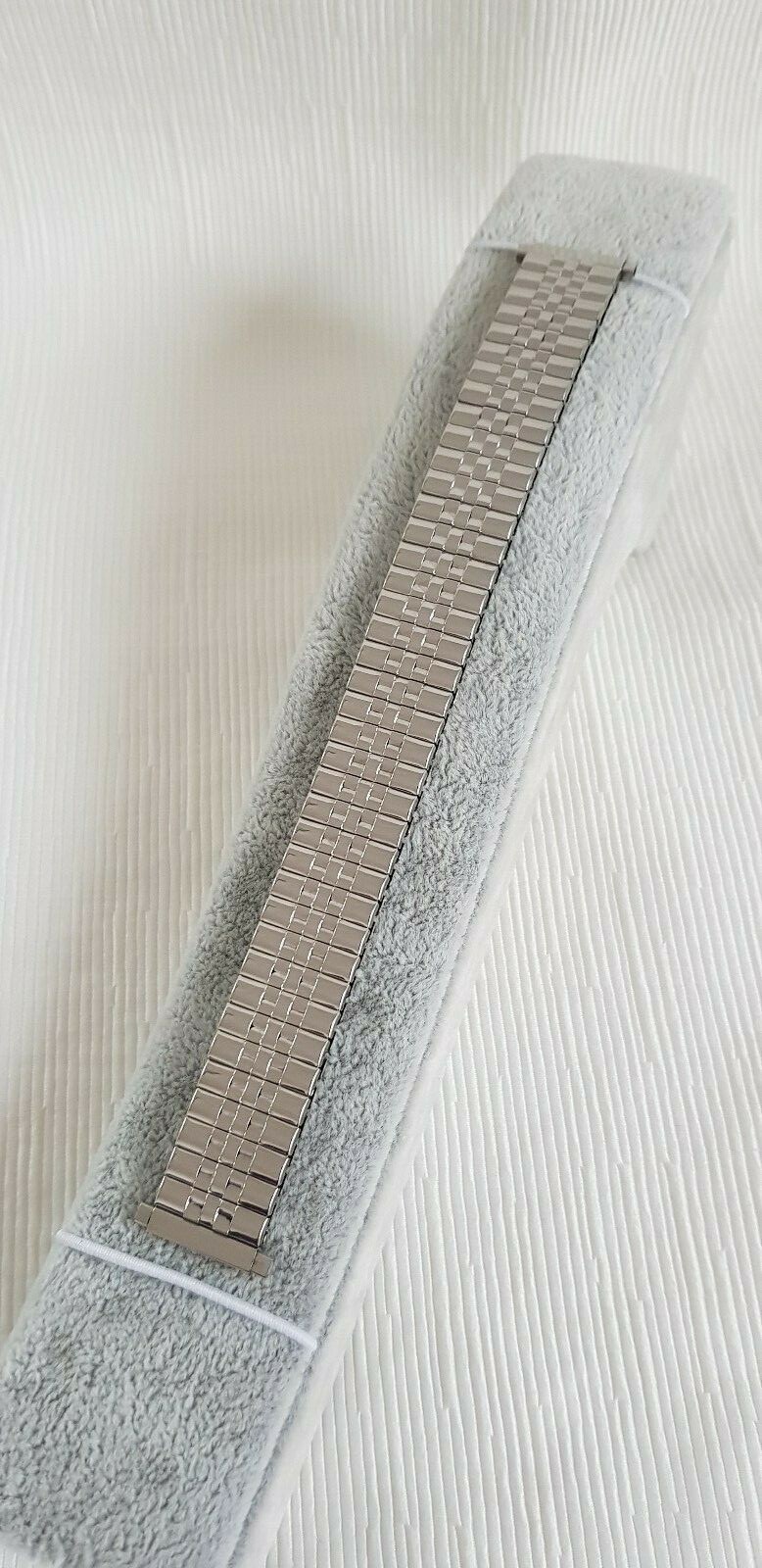 Stainless Steel Silver Tone Elastic Watch Band – Lug Fits 15mm to 19mm