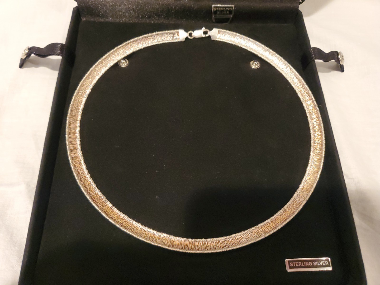 Vintage Milor Sterling Silver 925 Italy Necklace Choker with Box 24 grams