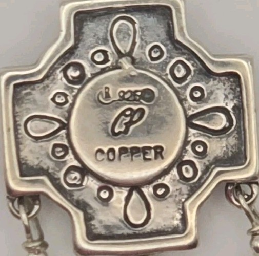CAROLYN POLLACK 9.25/Copper Two Tone Moonstone Tourmaline Cross Earrings 12.45g