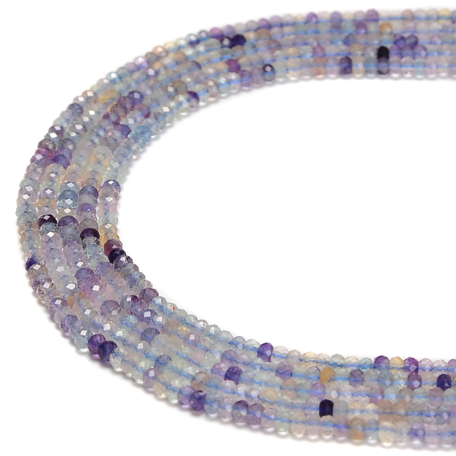 2x3mm Fluorite Faceted Rondelle Beads Size 2x3mm 15.5” Strand (2x3mm)