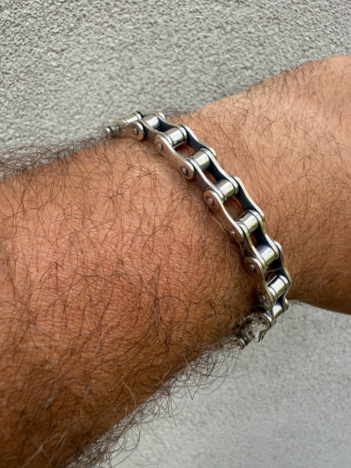 Bicycle Link Bracelet Real 925 Silver Oxidized Handmade 9mm Bike Motorcycle