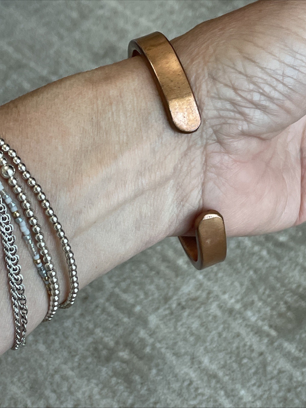 Copper Bracelet Cuff 45 Grams 7.25” 9mm wide