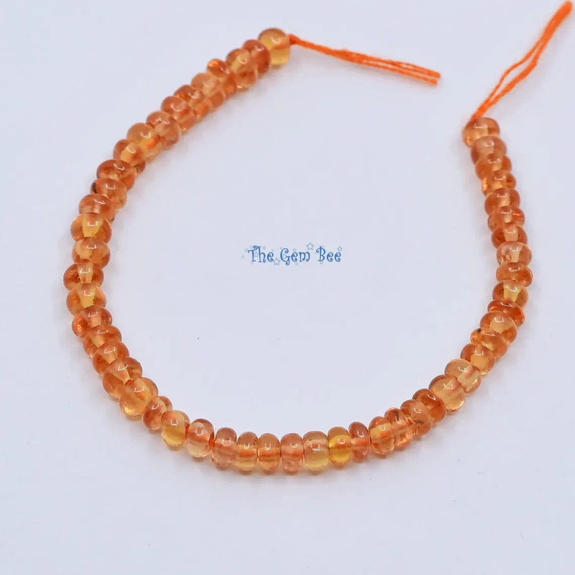 2.6mm-2.8mm Natural Earth Mined Orange Sapphire Smooth Rondelle 3″ Strand