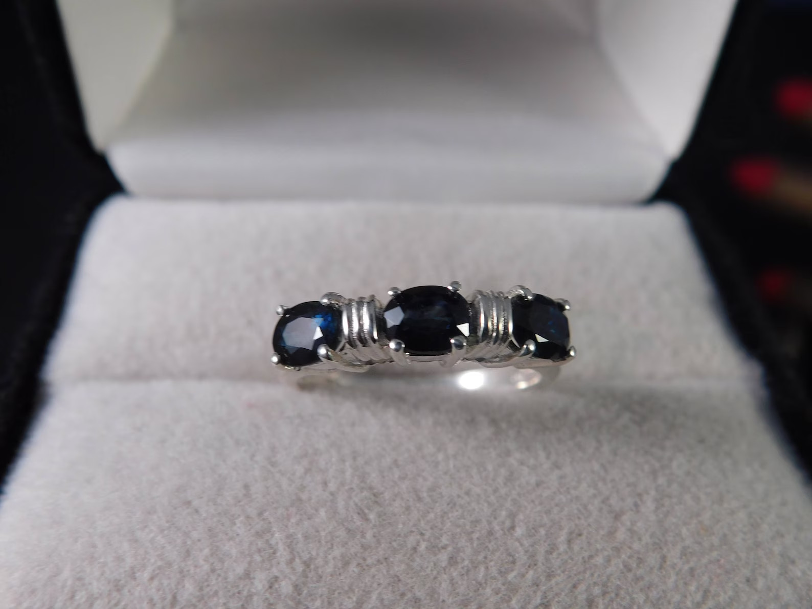 3.00 Ct Oval Cut Natural Sapphire Diamond Engagement Ring 14K Solid White Gold 6