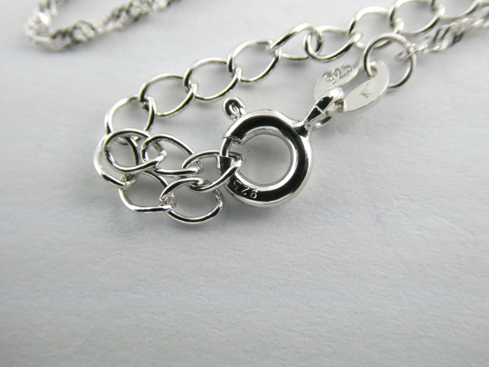 Sterling Silver Link Chain Necklace Adjustable 18-20 Inch Length 1.7g .4mm Thick
