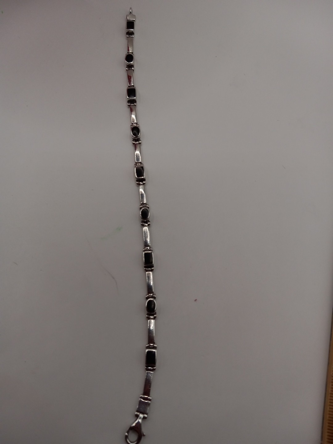 Sterling Silver Black Onyx Tennis Bracelet 7in