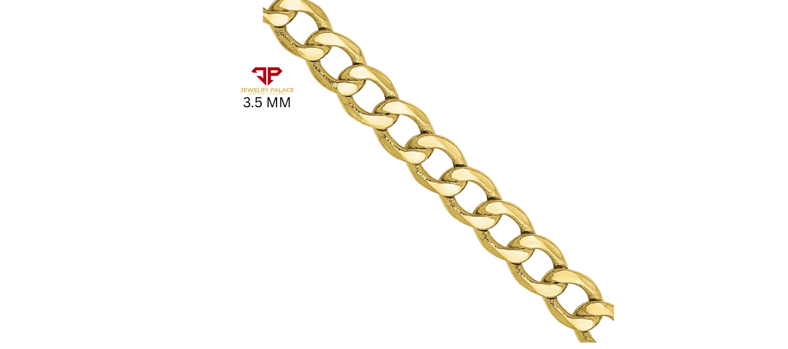 10K Yellow Gold Solid 2mm-6.5mm Curb Cuban Chain Link Necklace Bracelet 7″- 26″