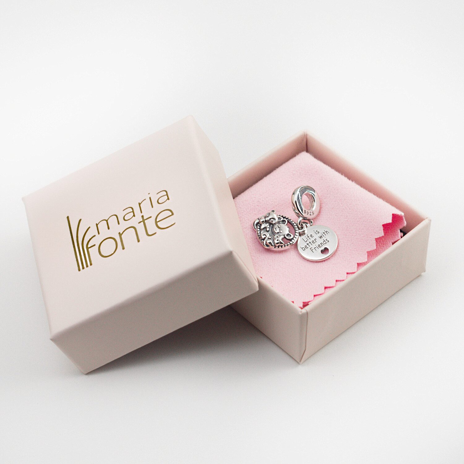 MariaFonte Charm Friendship Bear Fox Squirrel Silver 925 Compatible