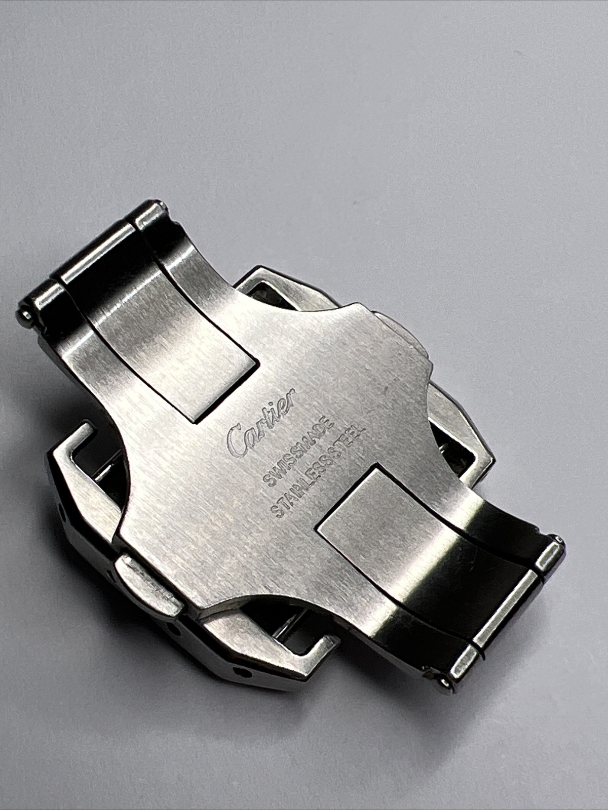Cartier 21mm Steel Deployment Deployant Clasp For No Holes / Fold Over Strap