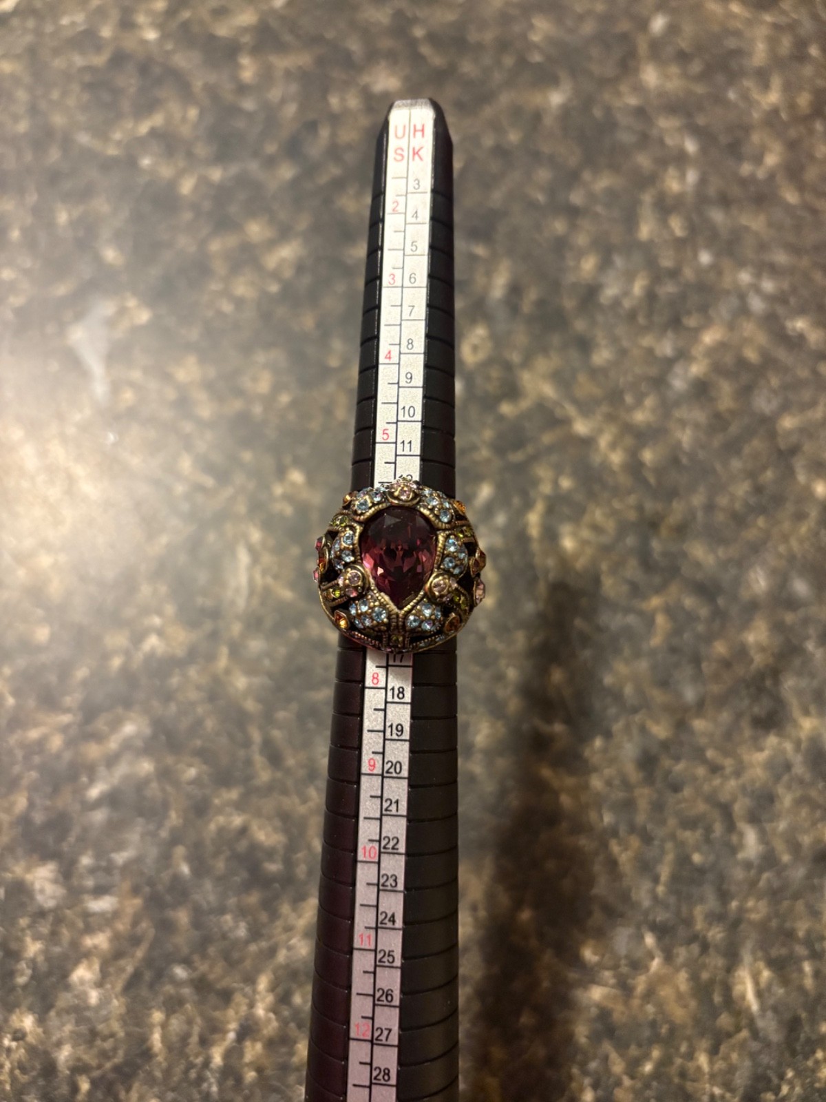 Heidi Daus Ring , weighs 18 grams, multiple stones, see photos for details