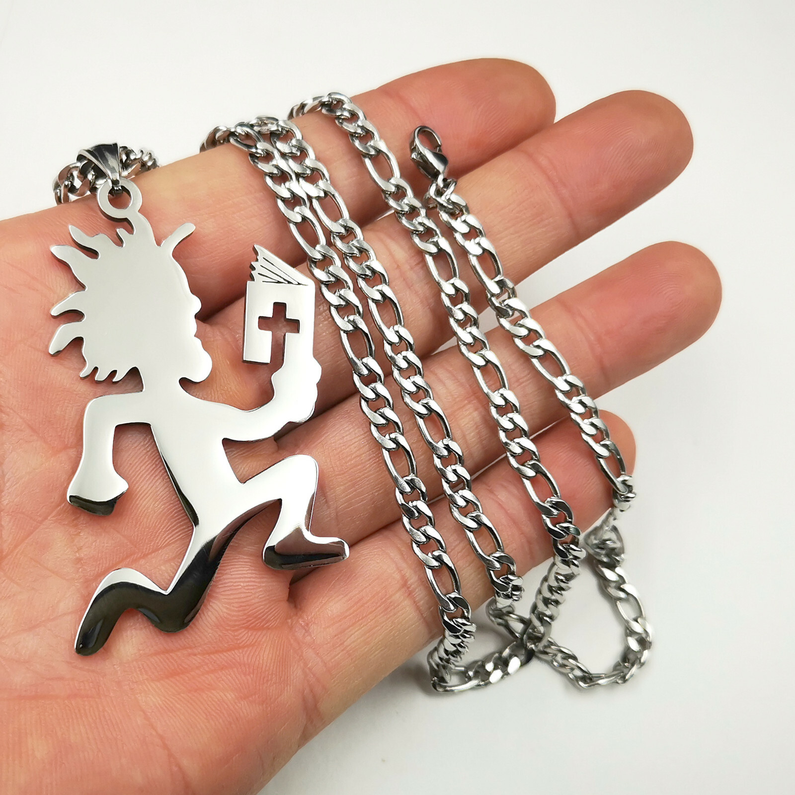 NEW design Hatchetman Juggalo Bible book charm S.steel figaro necklace pendant