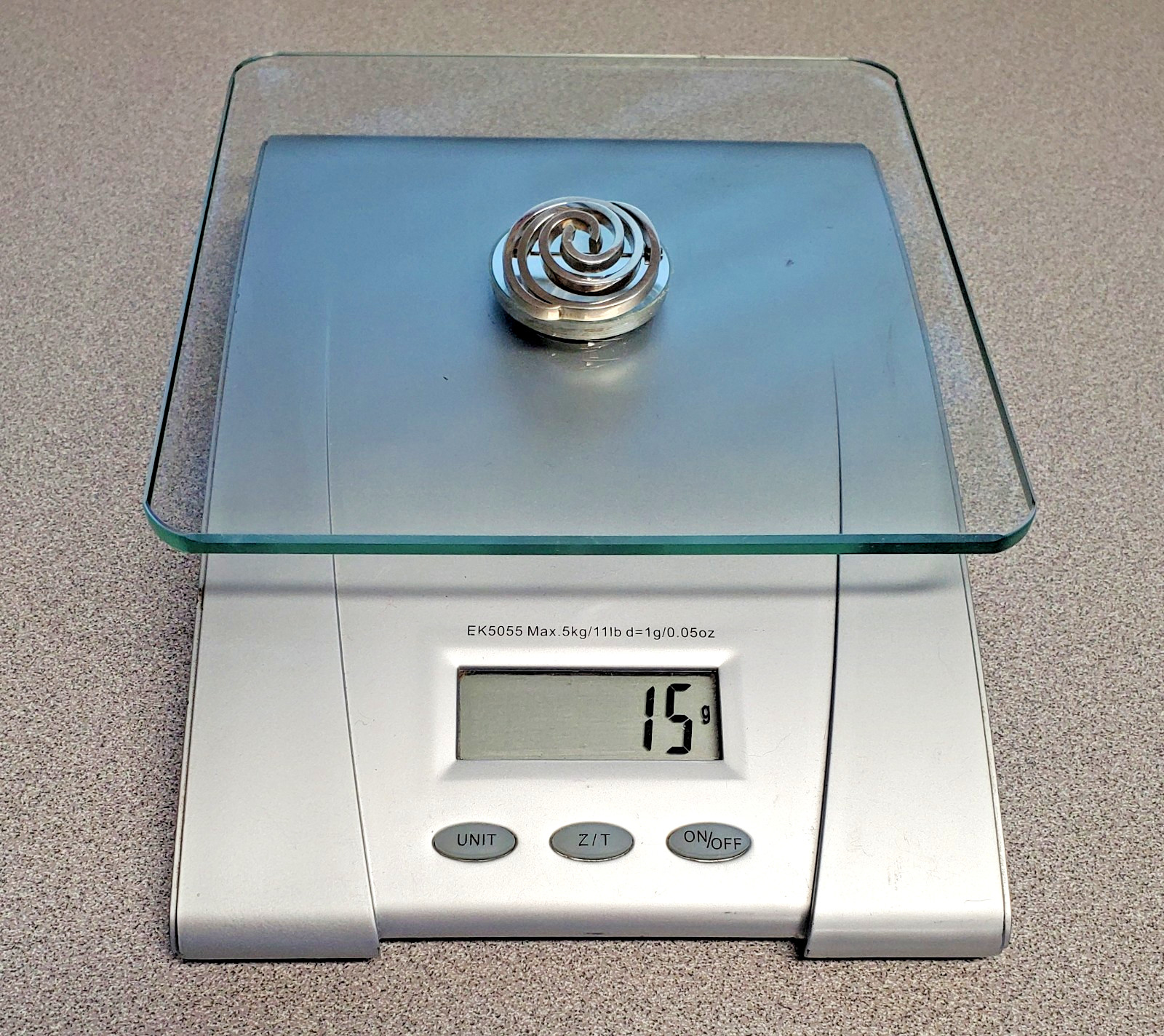 VTG 925 Spiral Brooch 1.25in Sterling Silver Solid 15g Abstract 3D Geometric