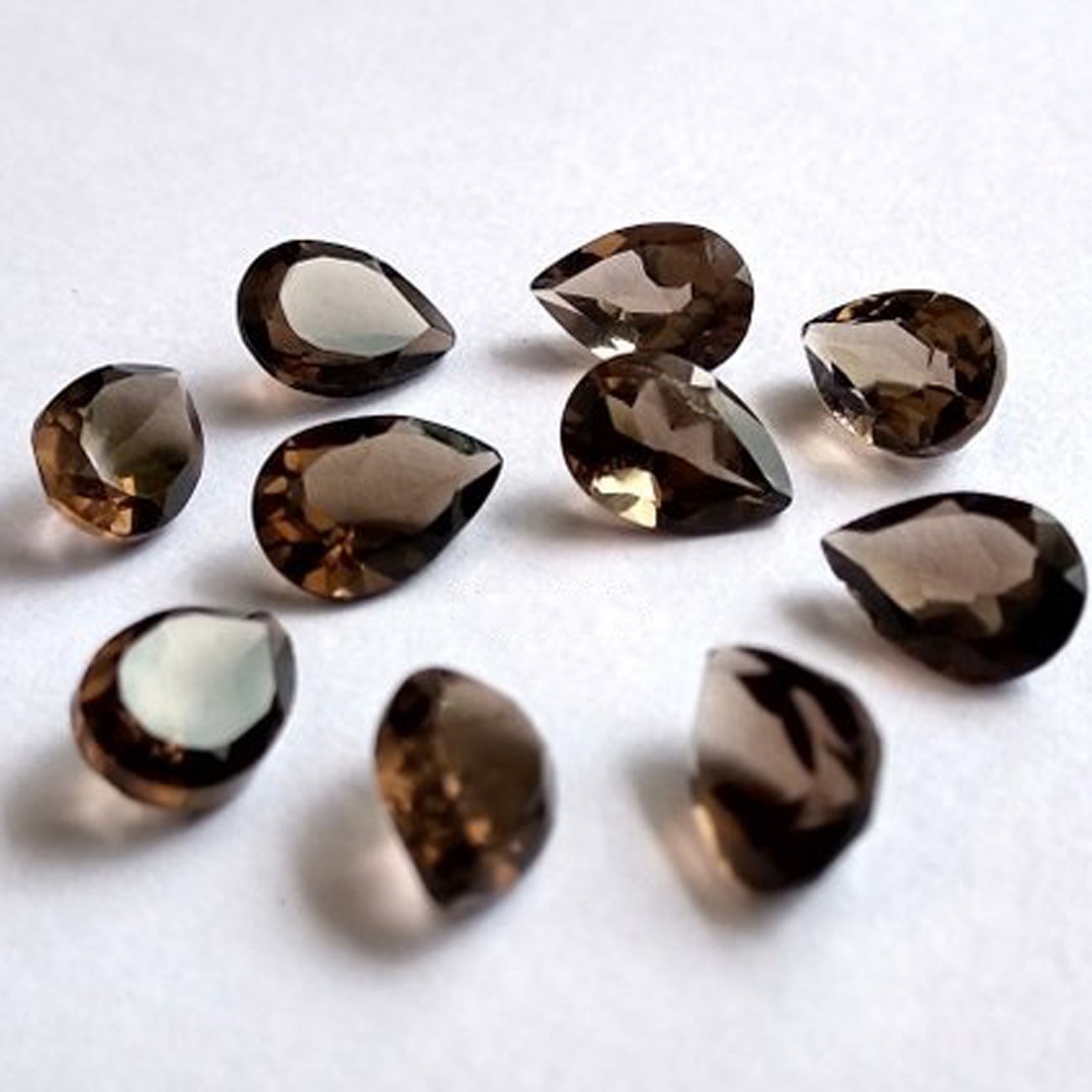 Natural Smoky Quartz Pear Faceted Cut 6x9mm To 20x25mm Loose Gemstone