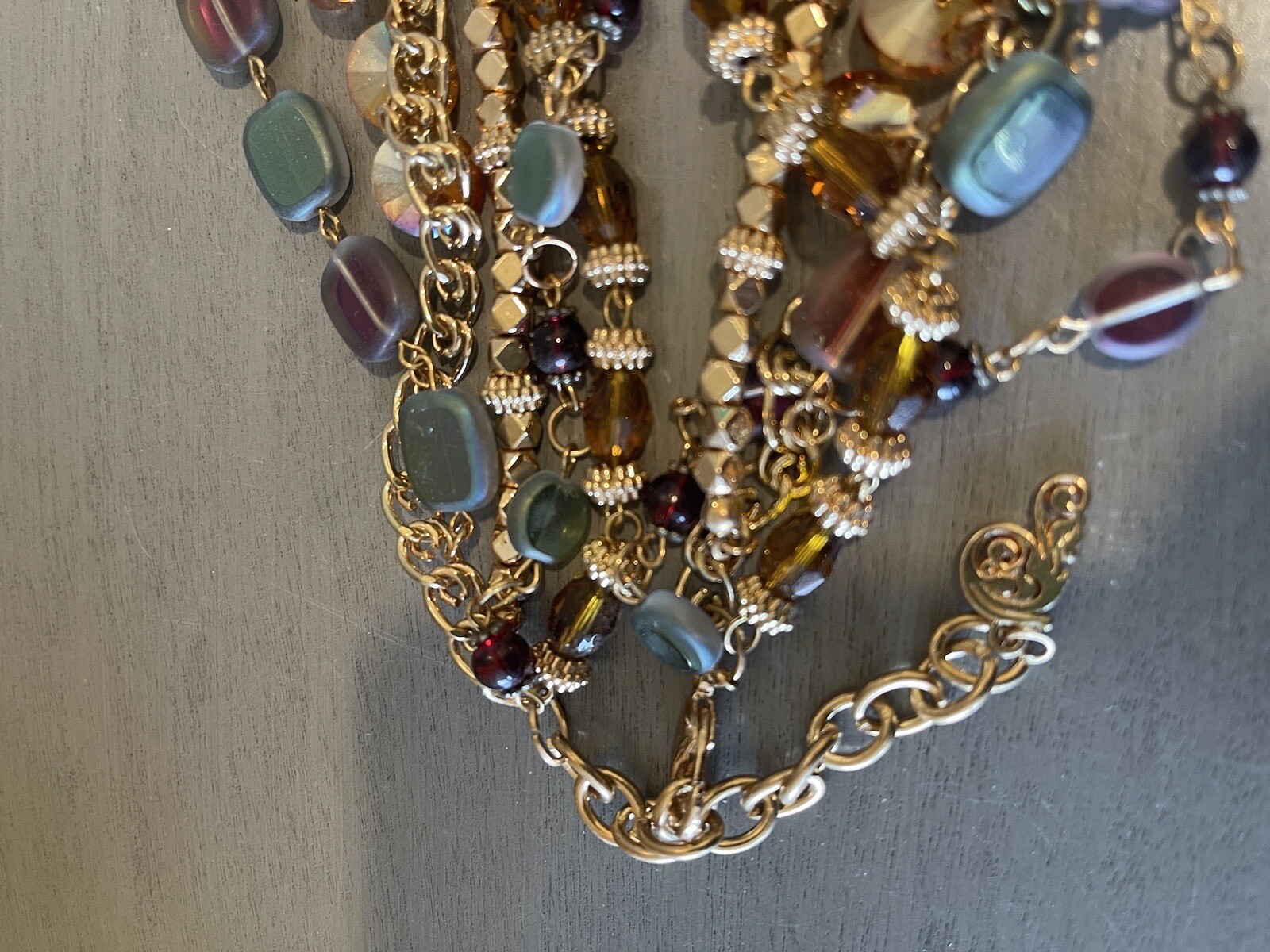 Passiana 5 Layer Necklace In Multi Color Stone Beads New Without Tag