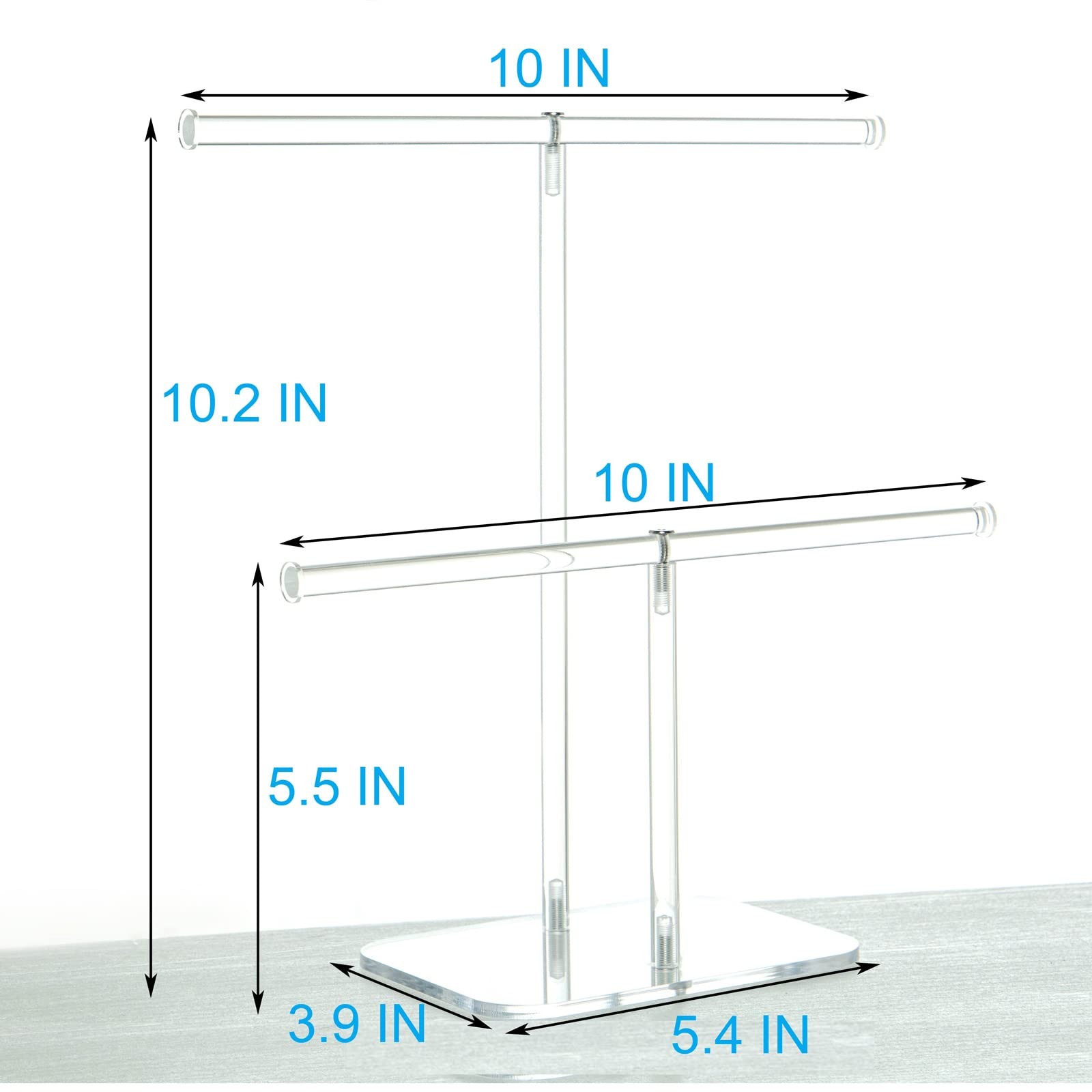 Premium Jewelry Stand , Solid Clear 2-Tier Acrylic Jewelry Organizer Stand & Bra