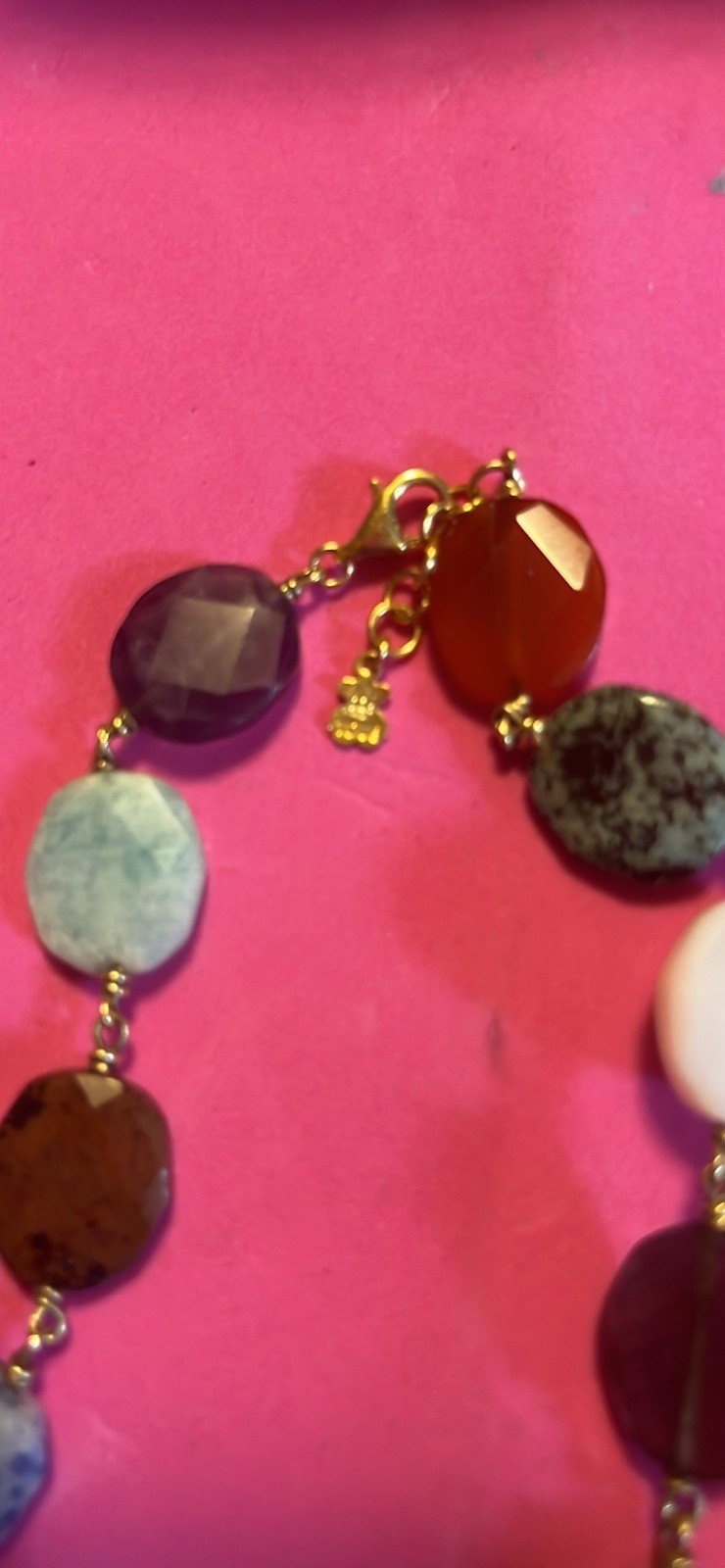 TOUS VERMEIL 925 POLISH STONES 16 INCHES NECKLACE
