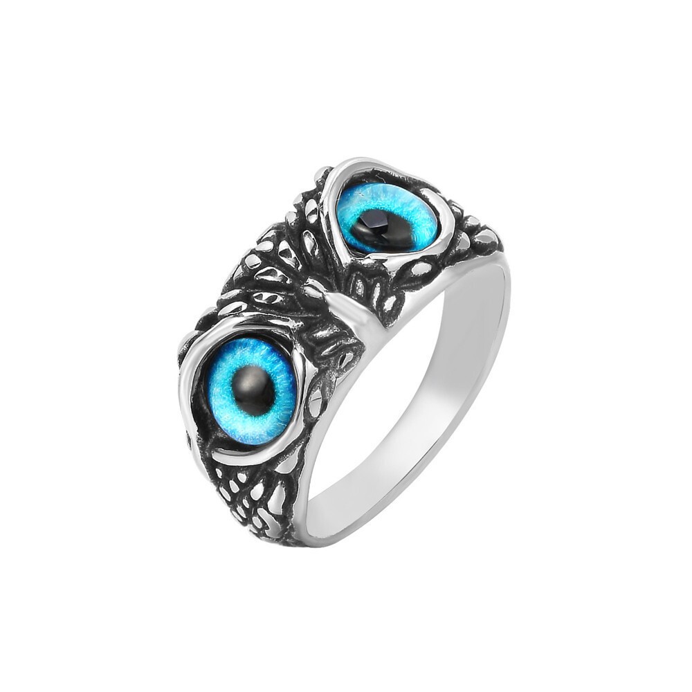 Eye Owl Finger Ring Men Women Retro Animal Stainless Steel Teen Boy Girl Jewelry