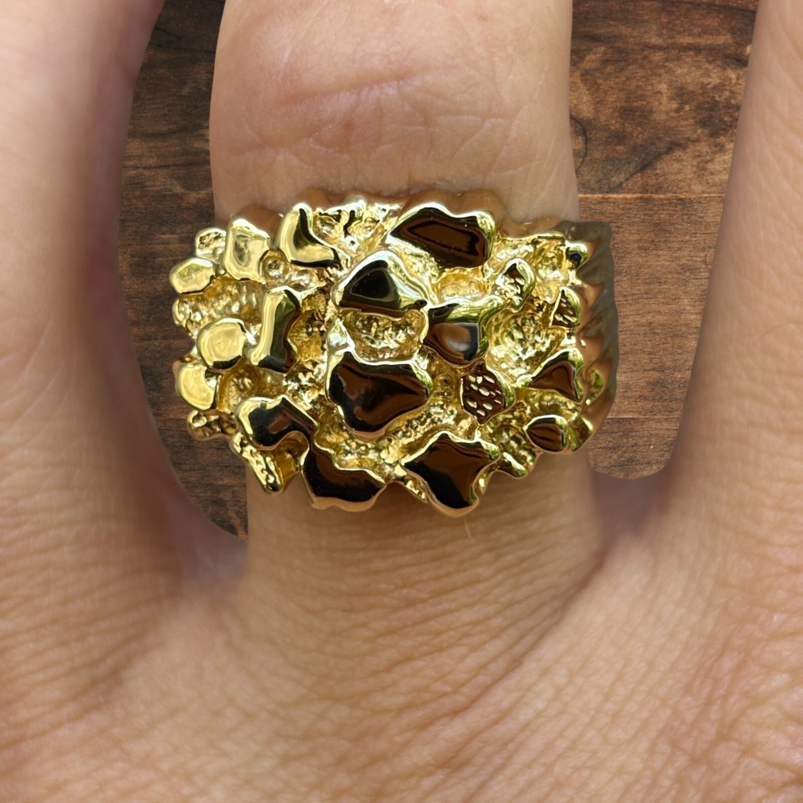 Nugget Ring – Real 925 Sterling Silver or 14k Yellow Vermeil or 14k Rose Vermeil