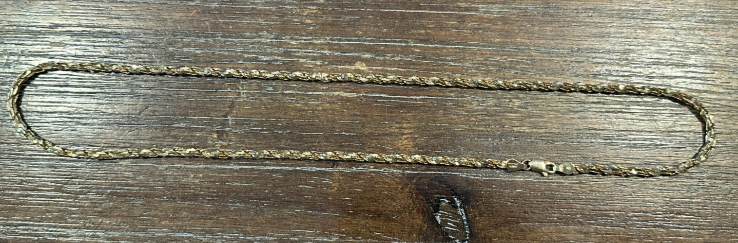 10K Gold Rope Chain Solid Gold 20” Inch 13.9g – 4mm Wide Lobster Clasp Italy I&I