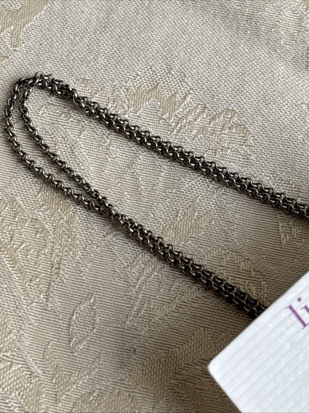 Lia Sophia Quill Necklace Satin Matte Silver Tone Long & Botanica Reversible PE
