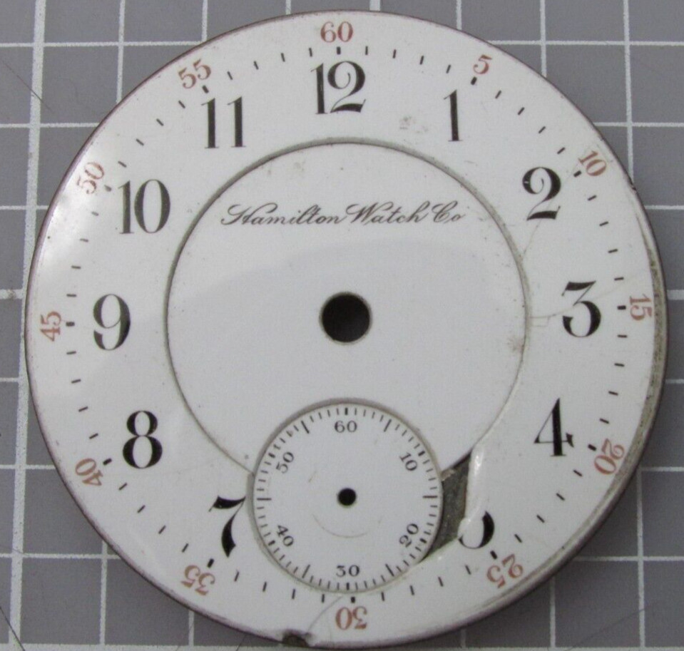 HAMILTON DS 3 FOOT 18s WATCH DIAL 45.4mm AS-IS FOR PARTS & REPAIR P&R W40