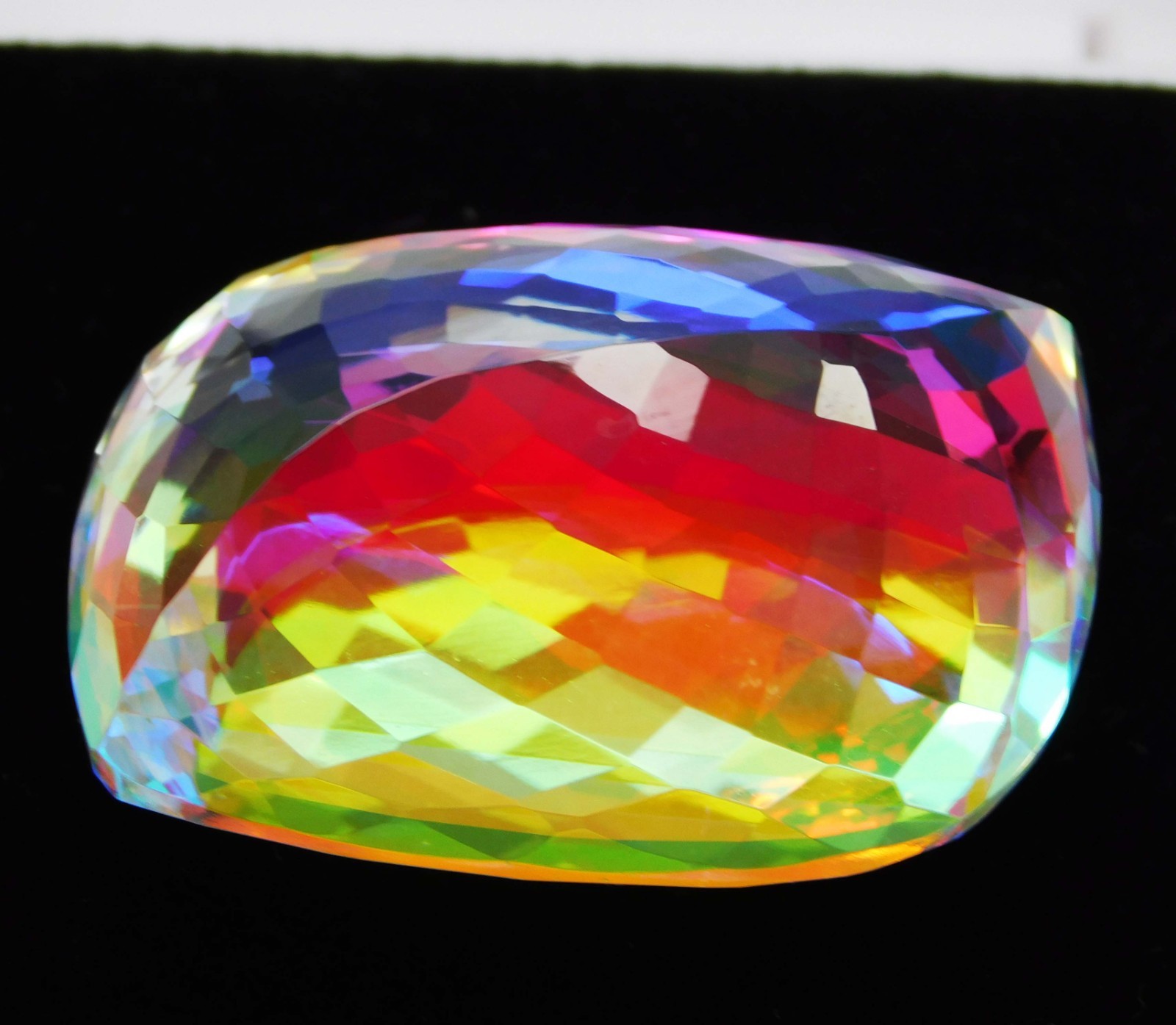 Flawless Natural Mystic Quartz 97.70 Ct Certified Rainbow Fancy Loose Gemstone