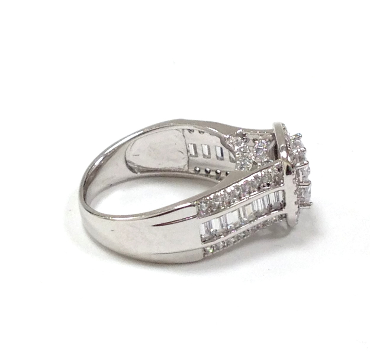 FZN Fuzion Creations 925 Sterling Silver Quad Princess-Cut Clear CZ Ring Size 4