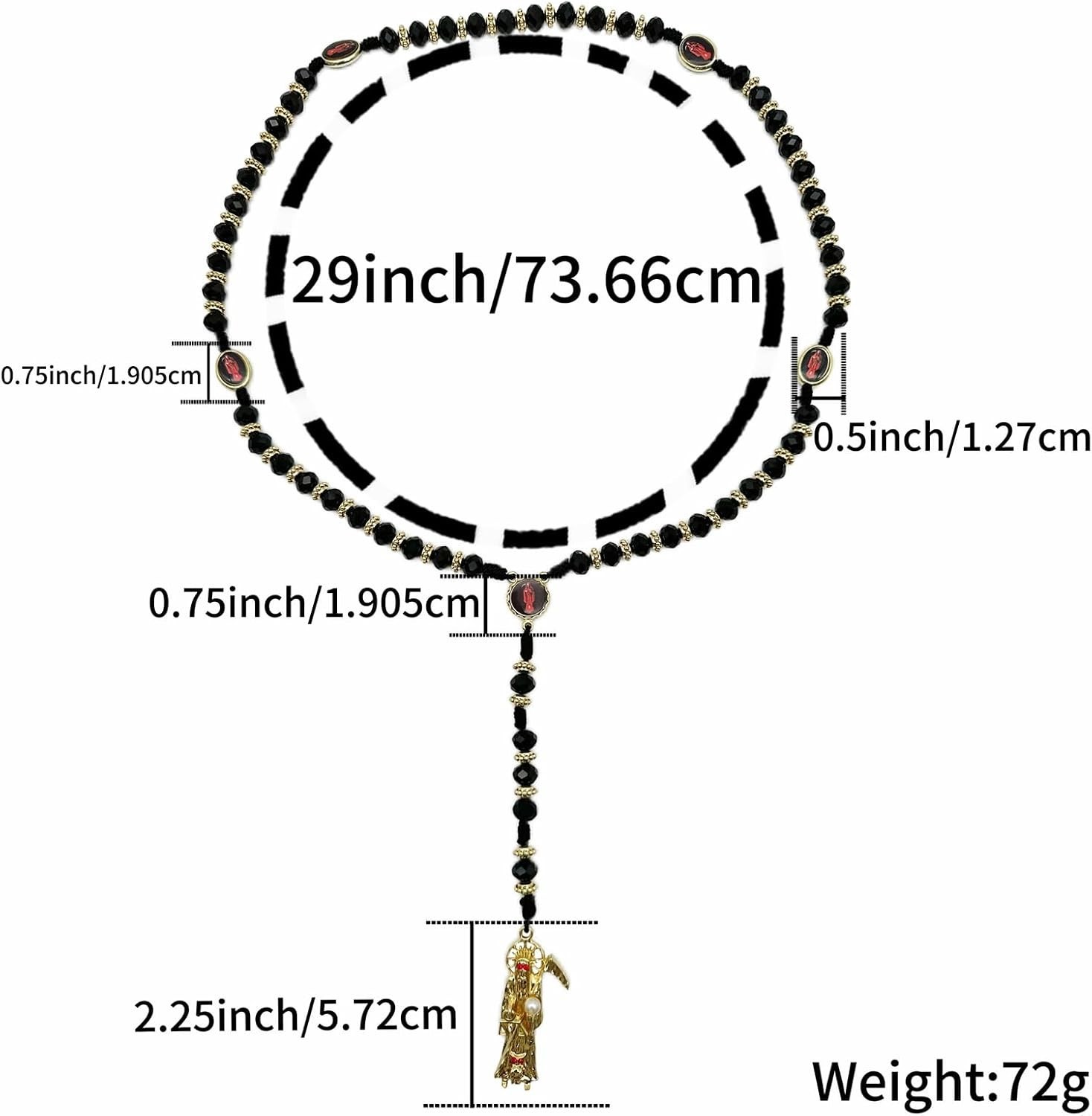 Lightweight Crystal Rosary Necklace – Beautifully Crafted for Prayer and Style