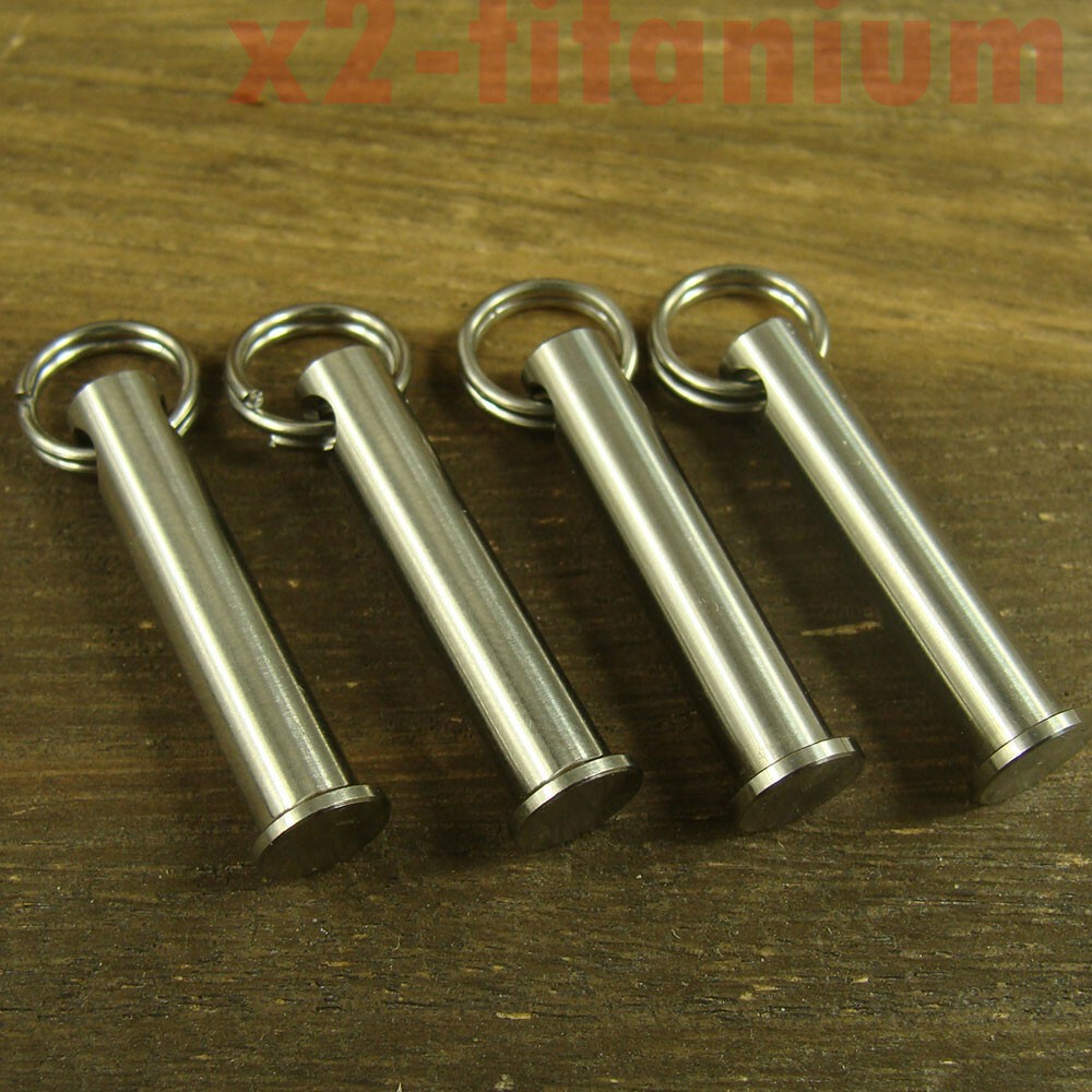 4pcs Titanium Pin + rings for keychain lanyard bead Zipper pull use XH438A