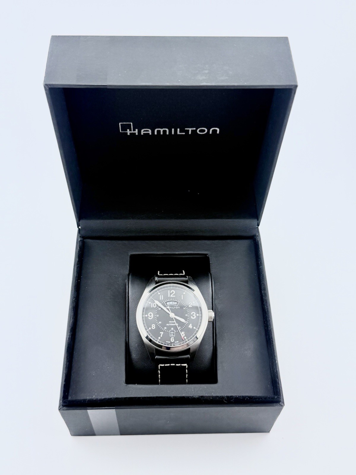 Hamilton Khaki Field Day Date H70505733 42mm Black Dial Automatic Watch w/ Box