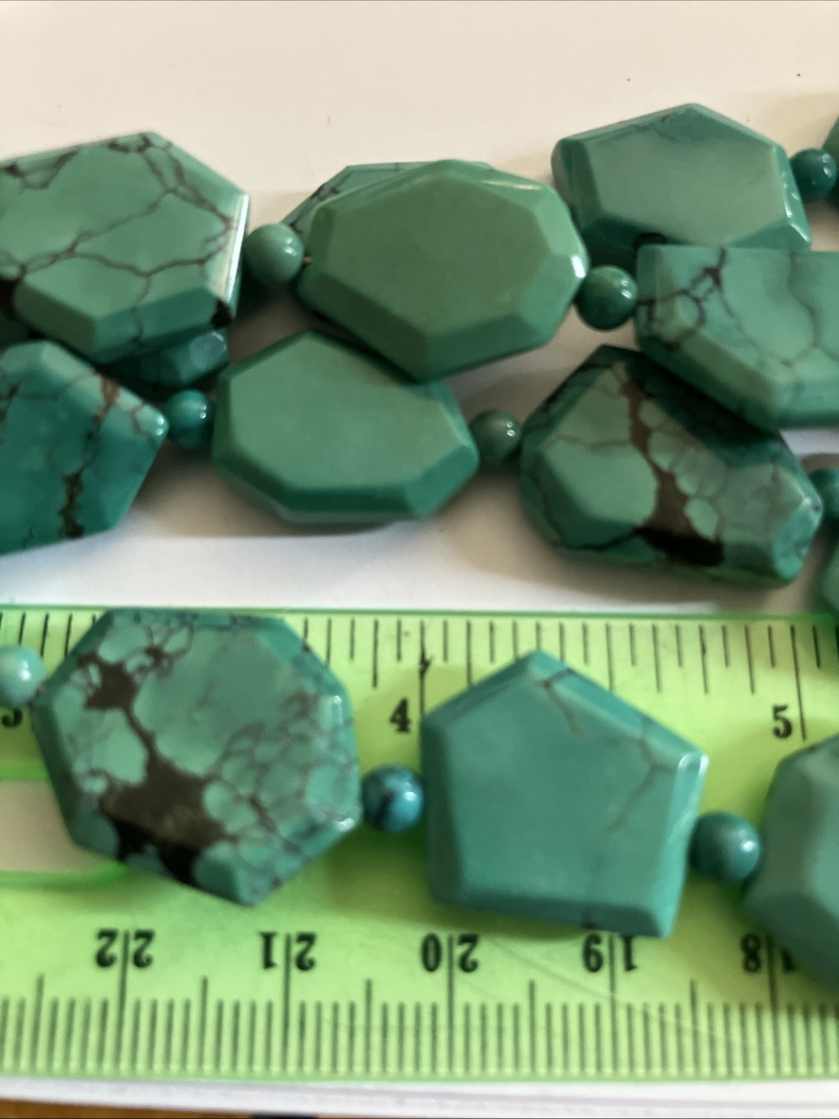 Jay King DTR Double Strand Turquoise Slab Beads Sterling 925 20” New 102 Grams