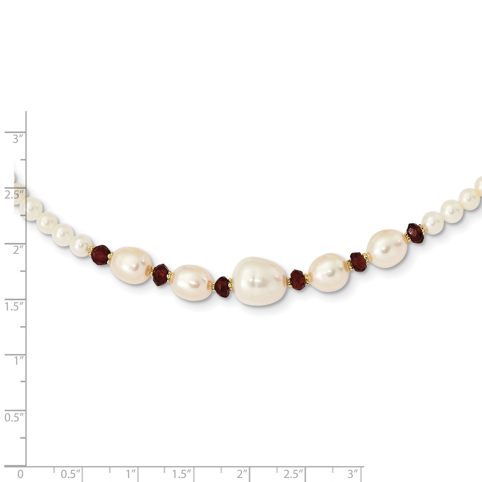 14k Yellow Gold White Semi-Round Freshwater Cultured Pearl and Faceted 4.0GA