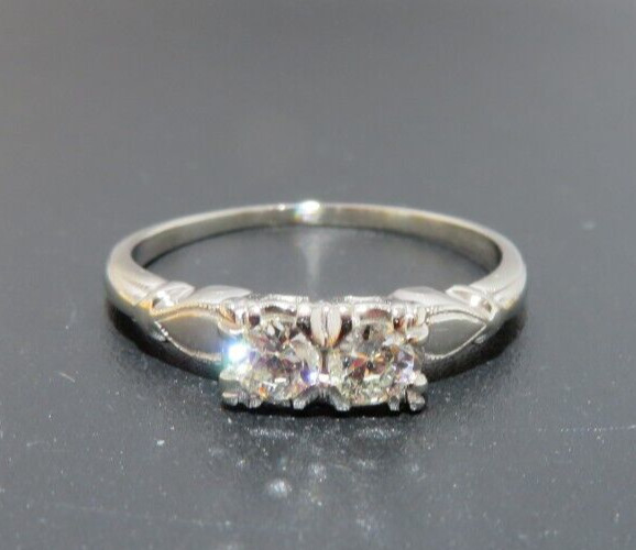 14K WG 2-ROUND DIAMOND FOREVER US RING 0.35 tcw SZ 8 2.58 grams (AI-2267)
