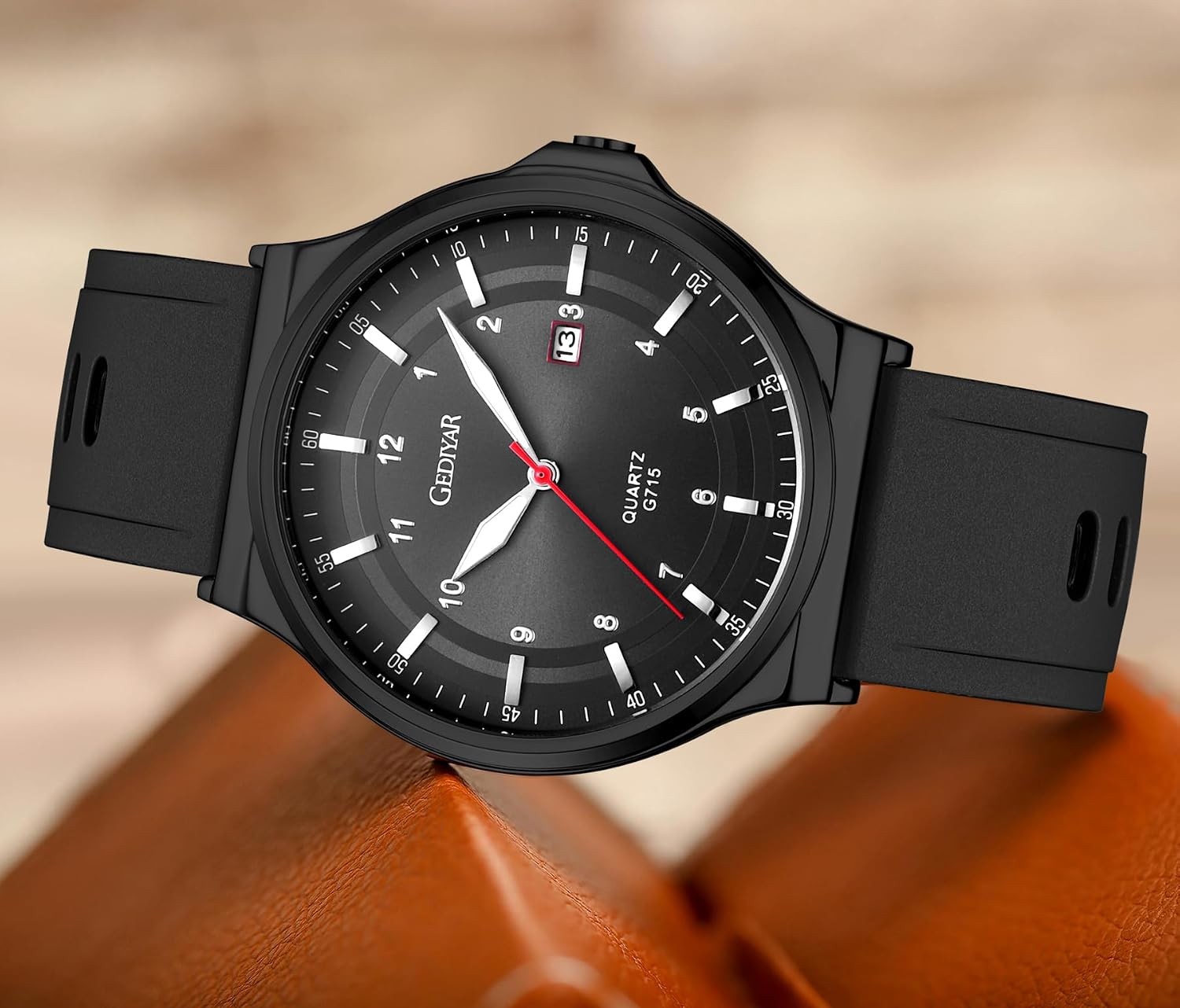 Men’s Analog Quartz Watch Silicone Band Waterproof Date Casual Business Sport