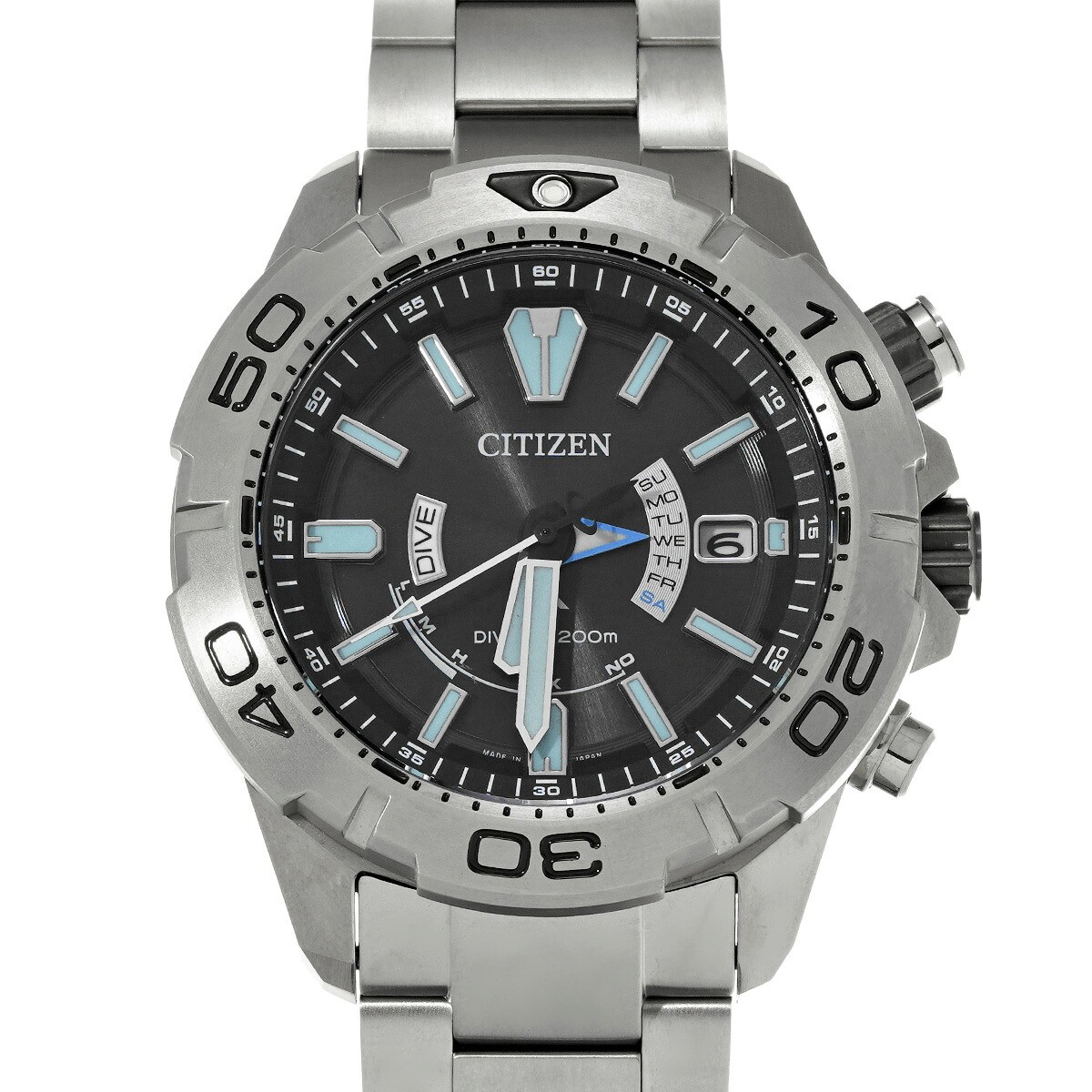 Citizen Promaster Marine AS7141-60E Eco-Drive Watch Black Dial – Used, Japan