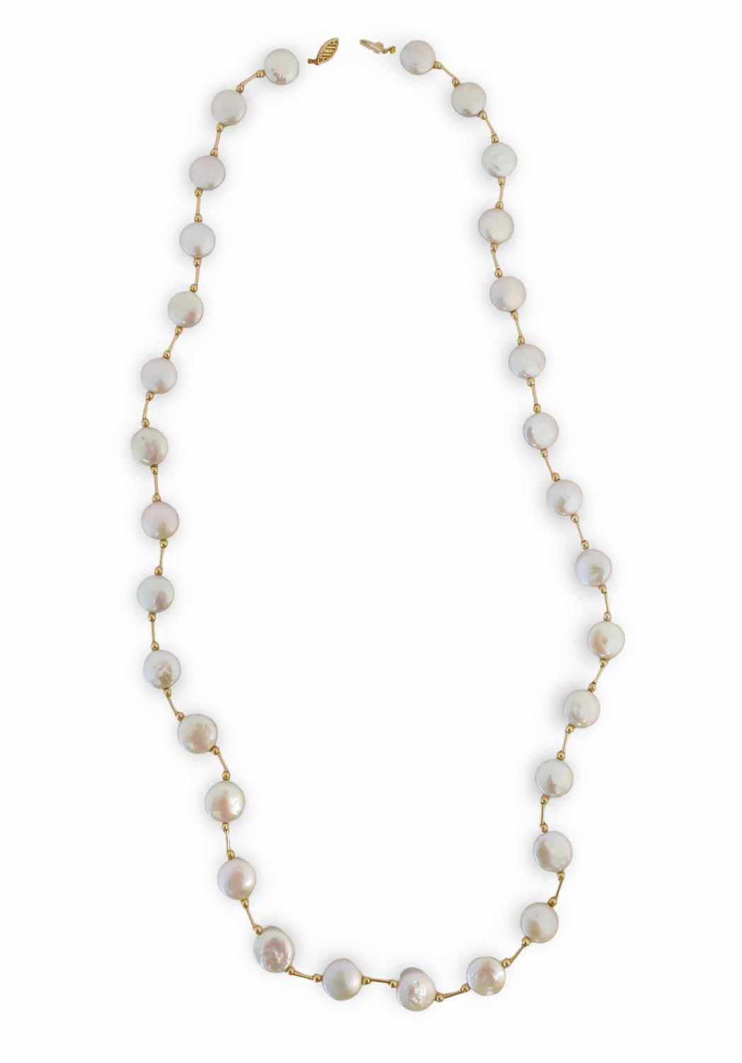 Vintage Cultured Freshwater Pearl Necklace in 14K Yellow Gold, 30.0″ inch