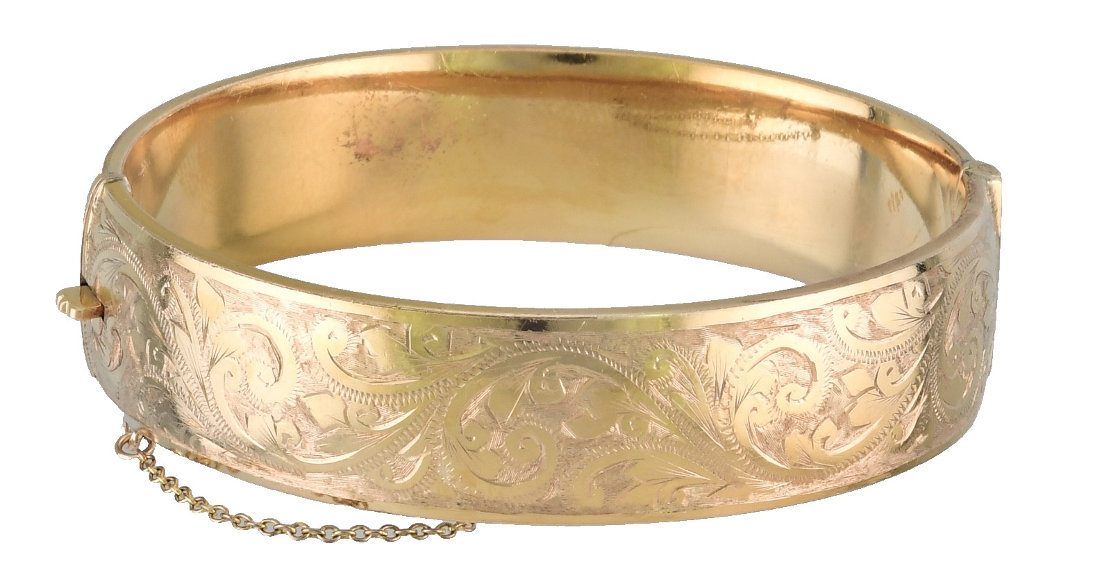 Vintage 9ct Yellow Gold Metal Cored Cuff Bangle – 29 Grams –