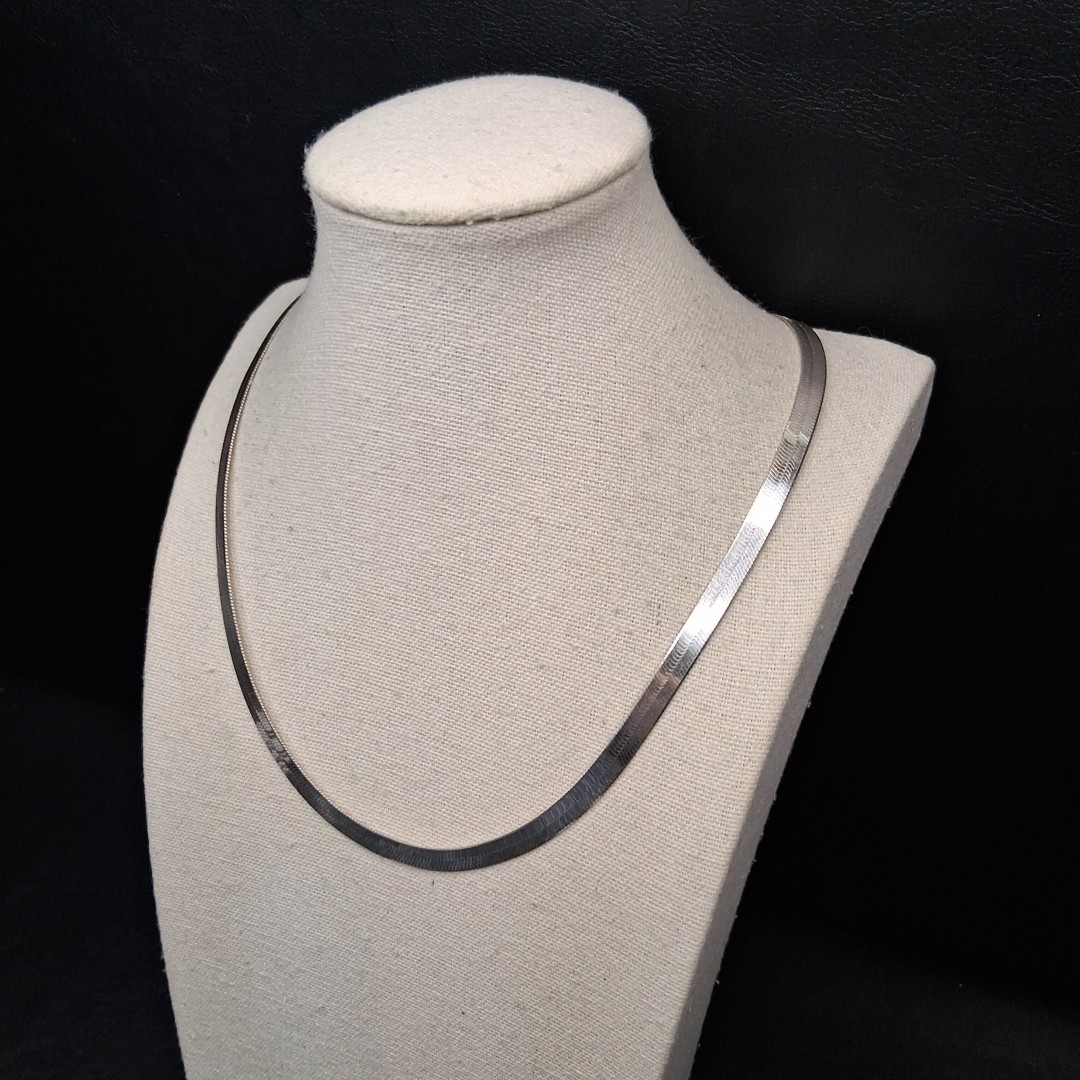 Sterling Silver 925 MILOR ITALY Herringbone Chain Necklace 16g. 17.701