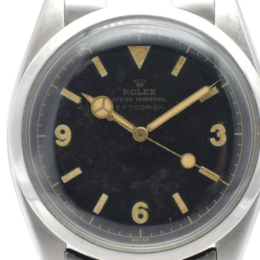 ROLEX ExplorerⅠ 36mm Black Dial 6150 17.5cm AT SS Watch Working C007967