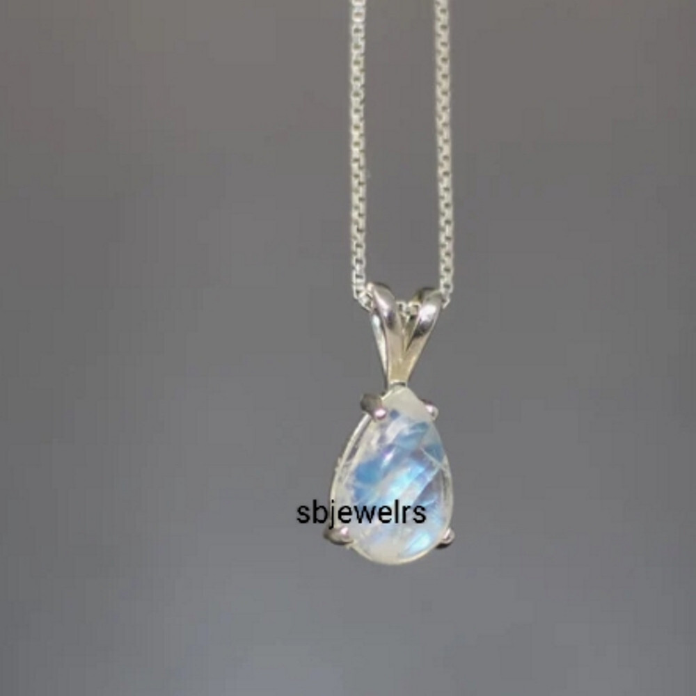 Moonstone Gemstone 925 Sterling Silver Handmade Jewelry Pandant Women Gift E-09