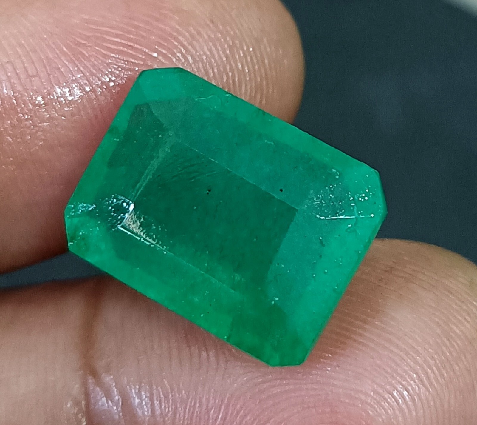 9.55 Ct NATURAL Colombian Emerald Certified Loose Emerald Cut Untreated GEMSTONE