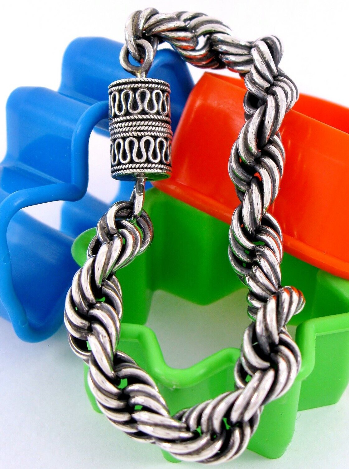 Suarti Sterling Silver 925 7.7″ Rope Bracelet 48.7G