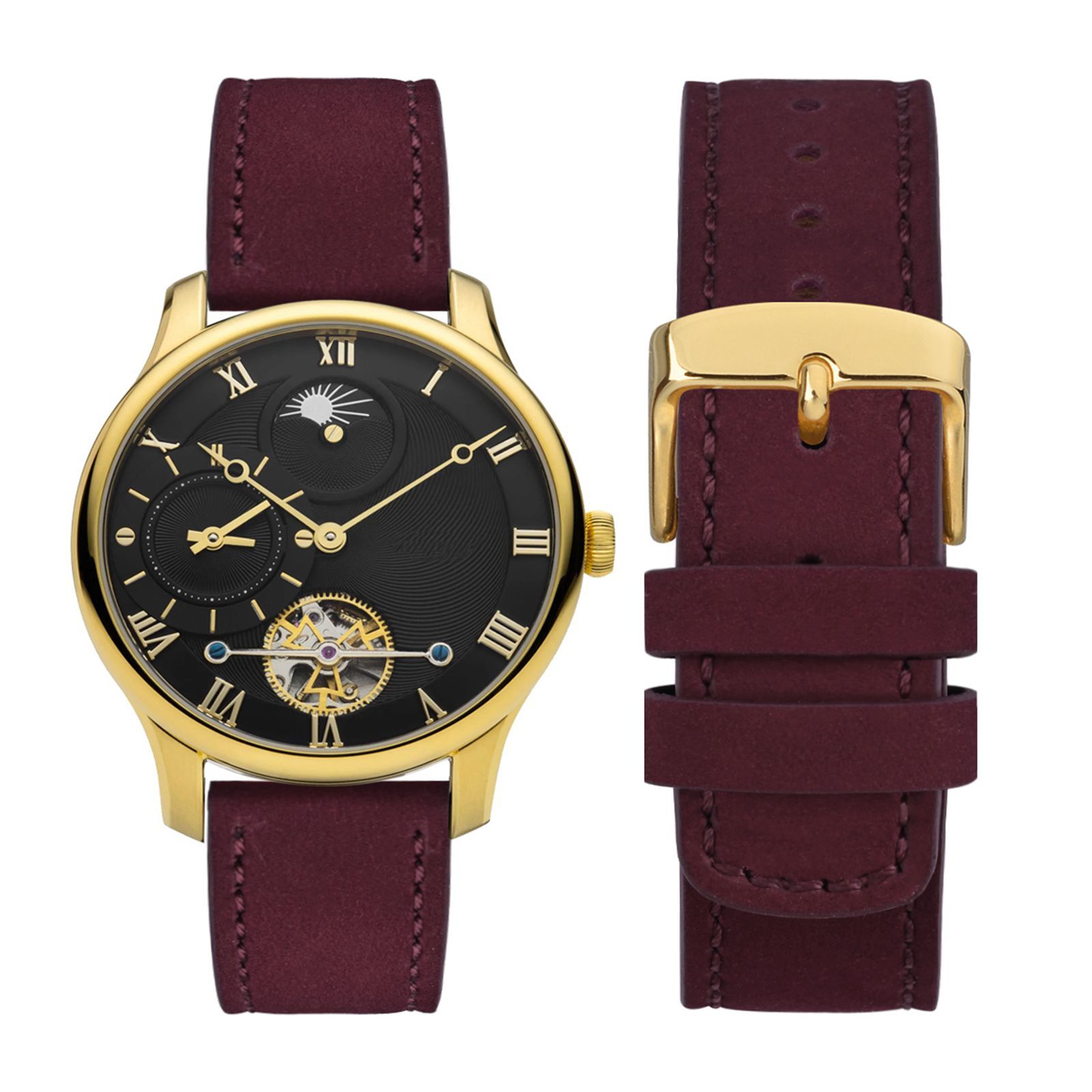 WOCCI Nubuck Top Grain Leather Watch Straps for Men Women Black Brown Green Blue