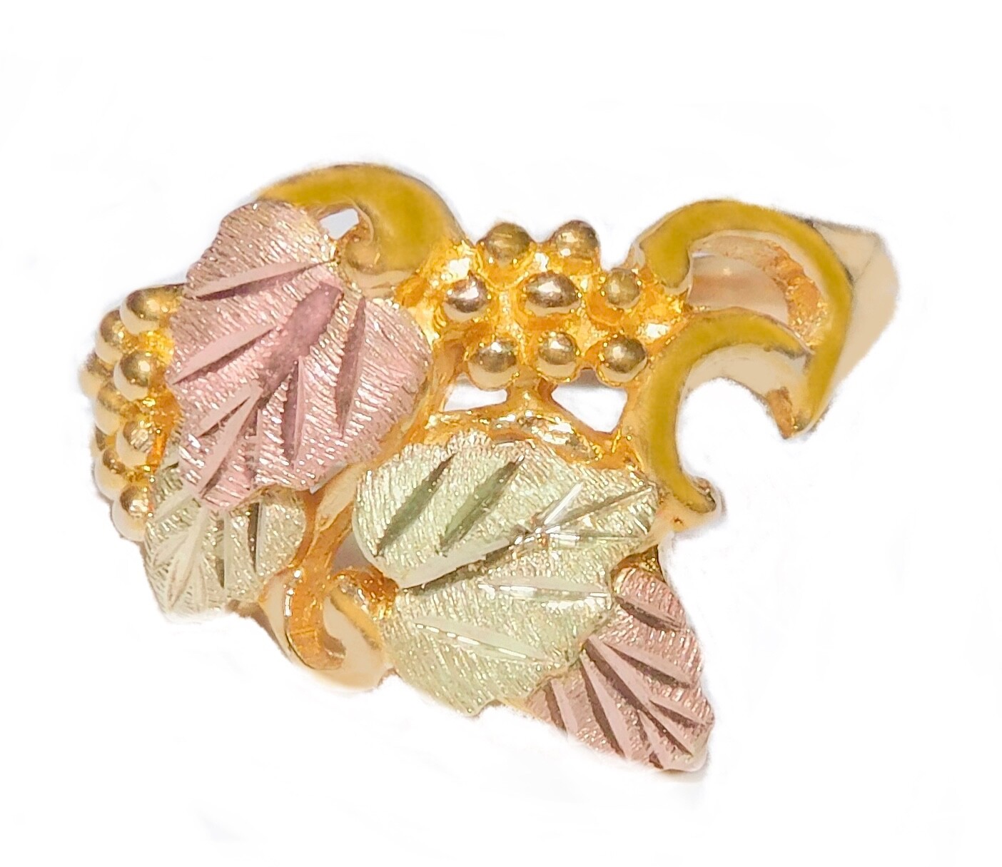 Black Hills Gold 10k Landstrom’s Multiple Leaf Ring Size 9 1/2