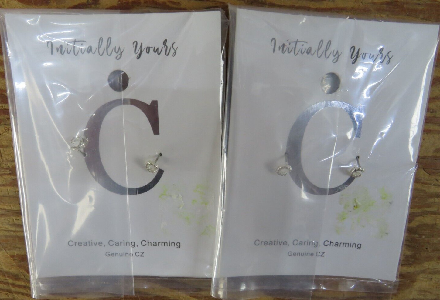 Lot of 2 New Initially Yours earrings “C” Silver