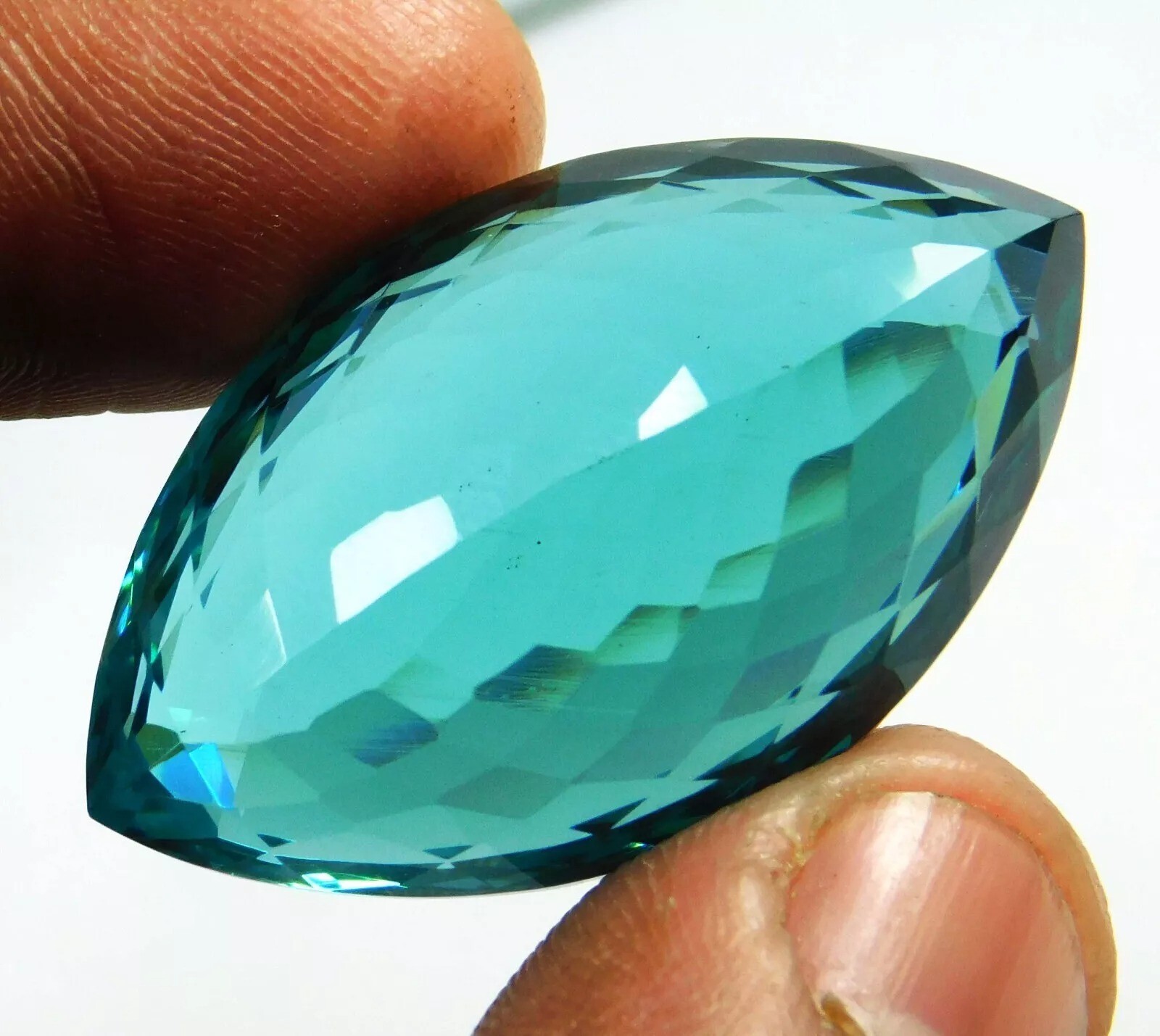 Brazilian Teal Blue Topaz Marquise Cut Natural 56-58 Ct Loose Certified Gemstone